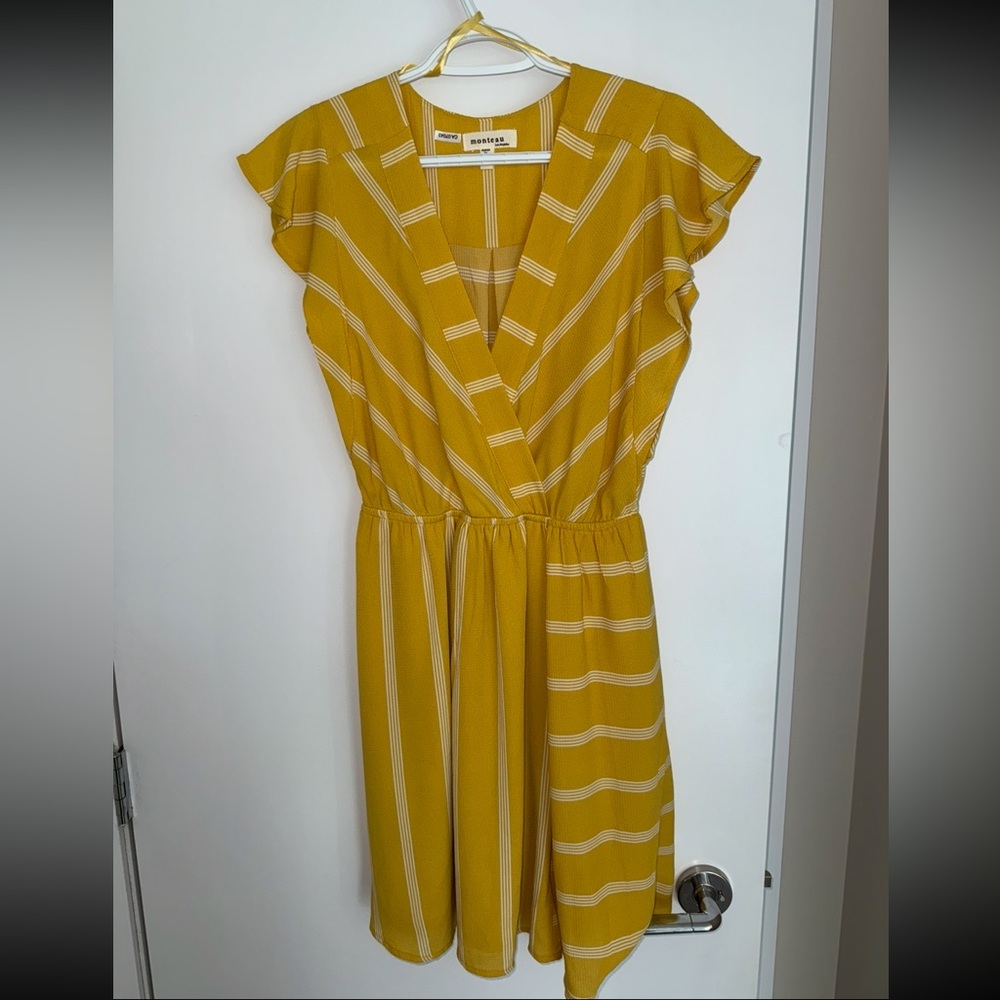 Monteau Yellow Striped Mini Dress